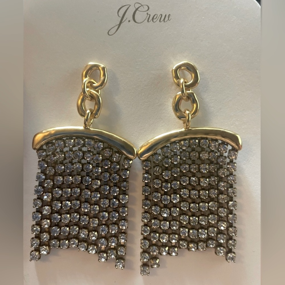 J Crew Crystal Fringe Earrings